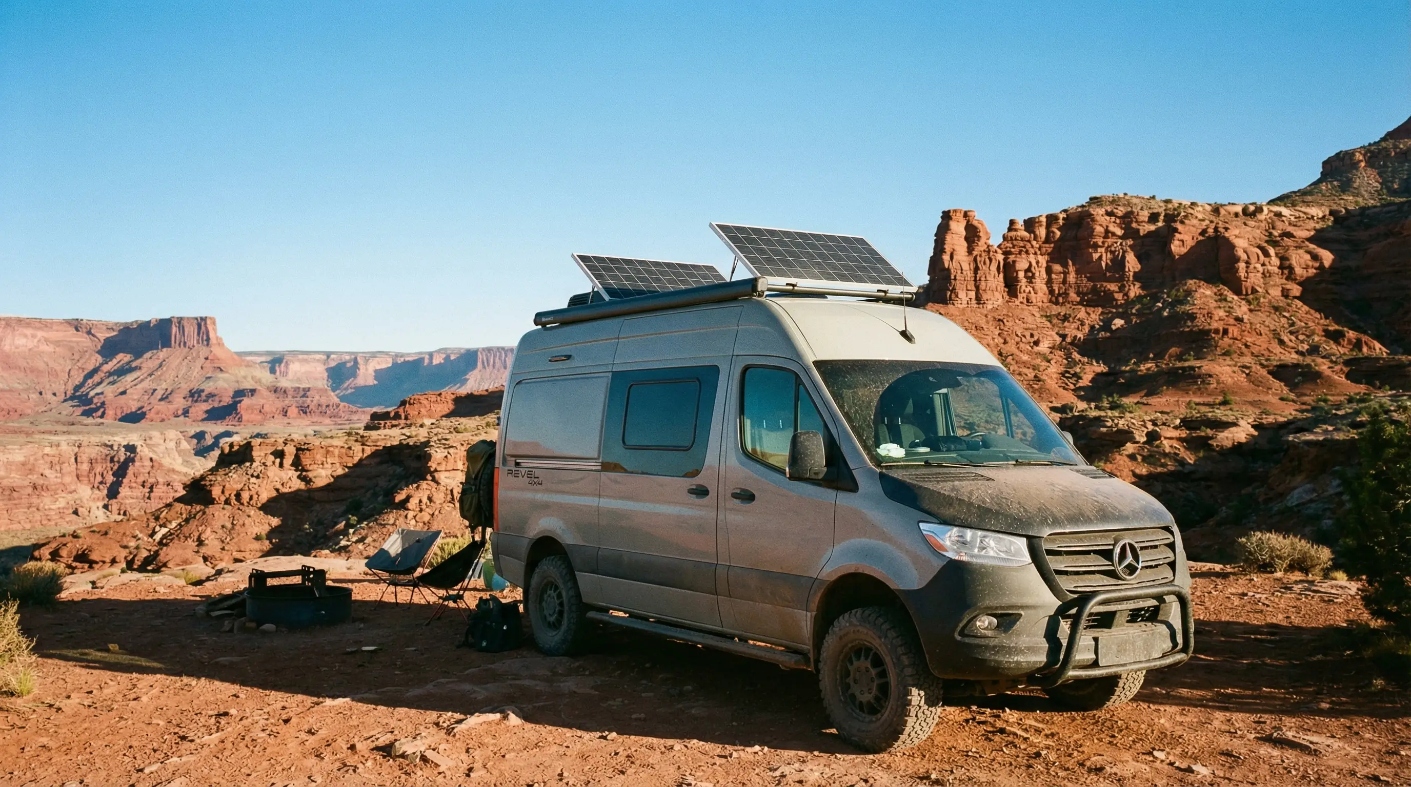 Revel parked at remote BLM campsite — off grid