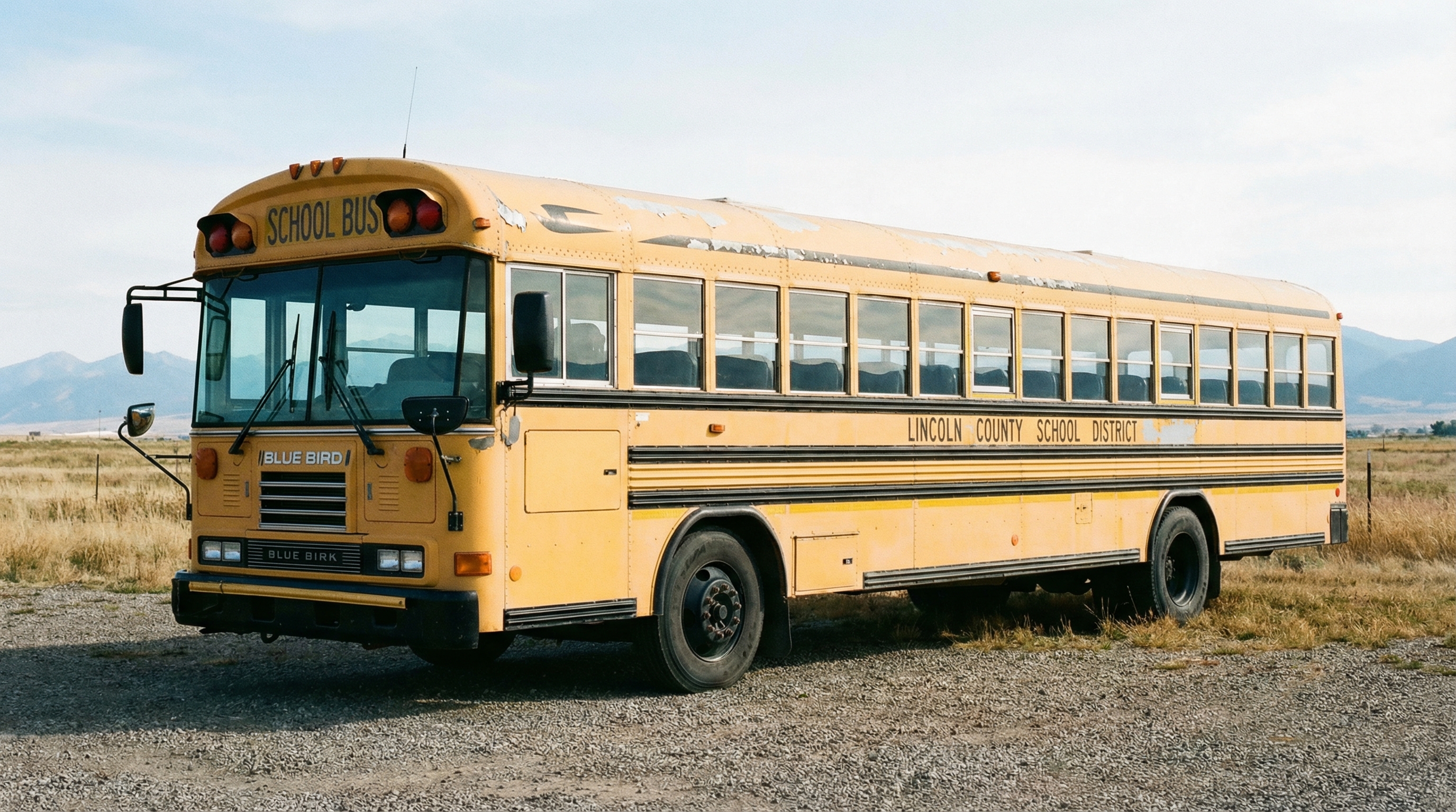 Rodriguez family bus exterior — 1998 Blue Bird 40ft