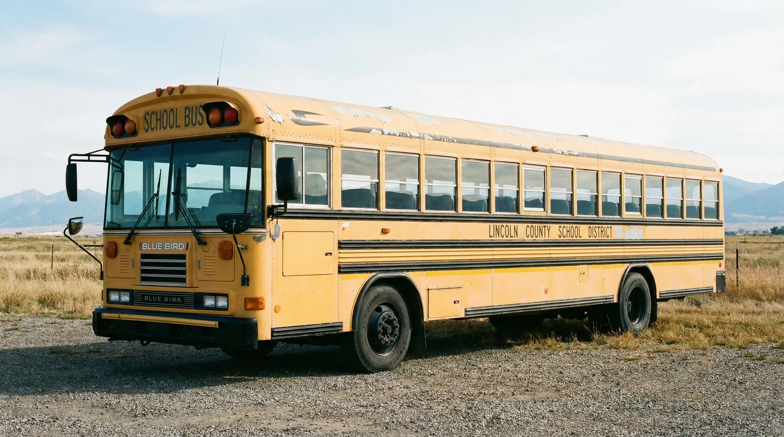 Rodriguez family bus exterior — 1998 Blue Bird 40ft