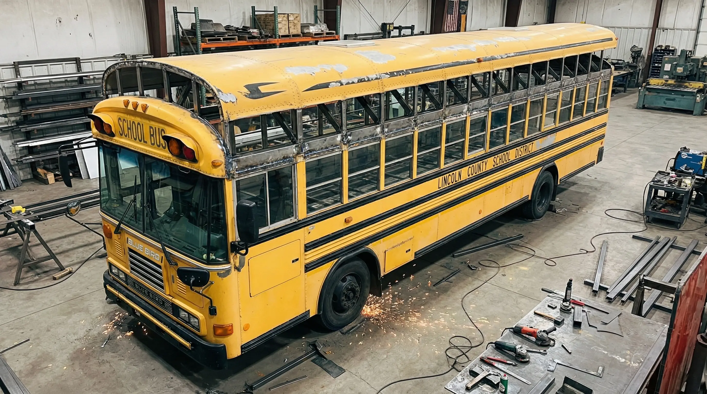 Raised roof cut and framed