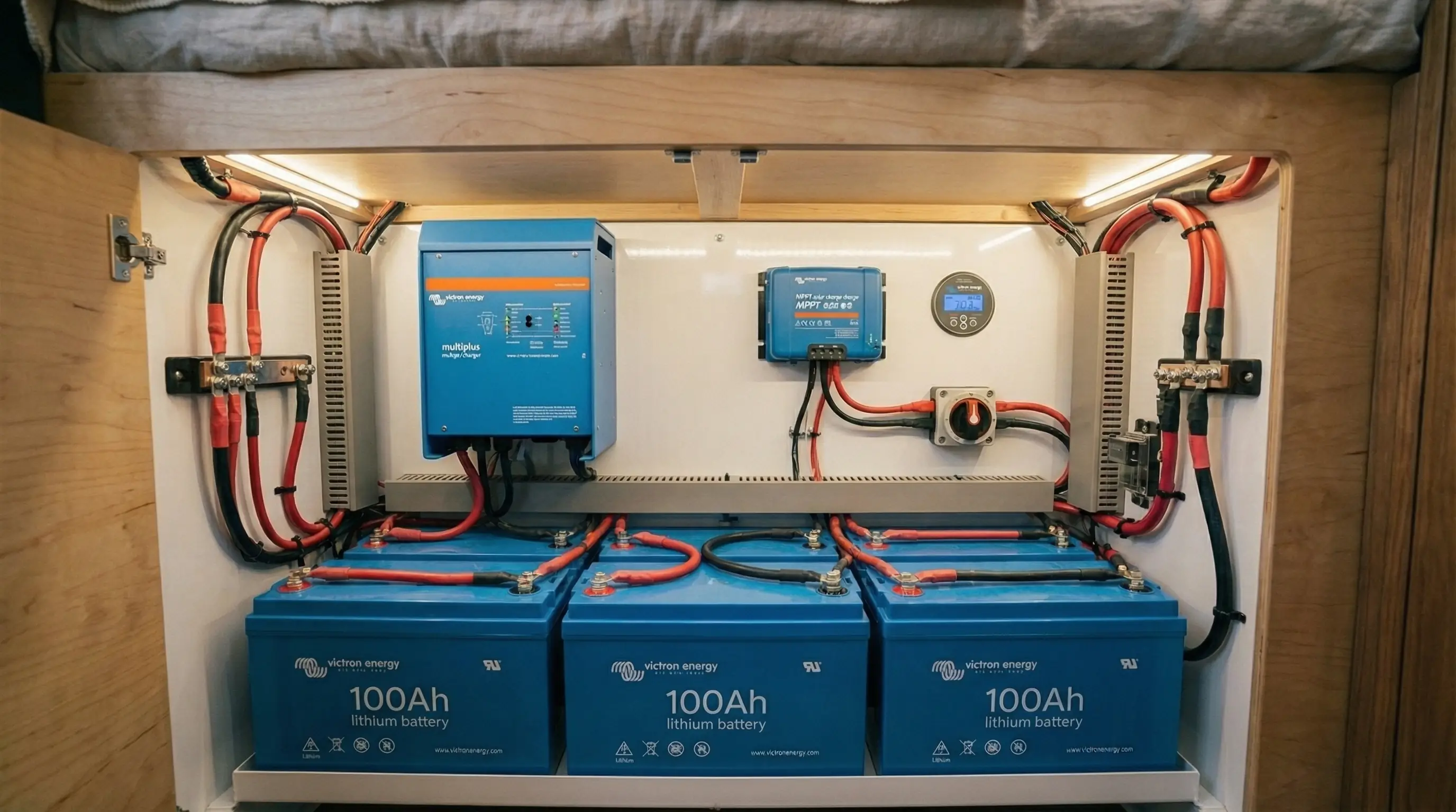Electrical bay — Victron system, 300Ah lithium