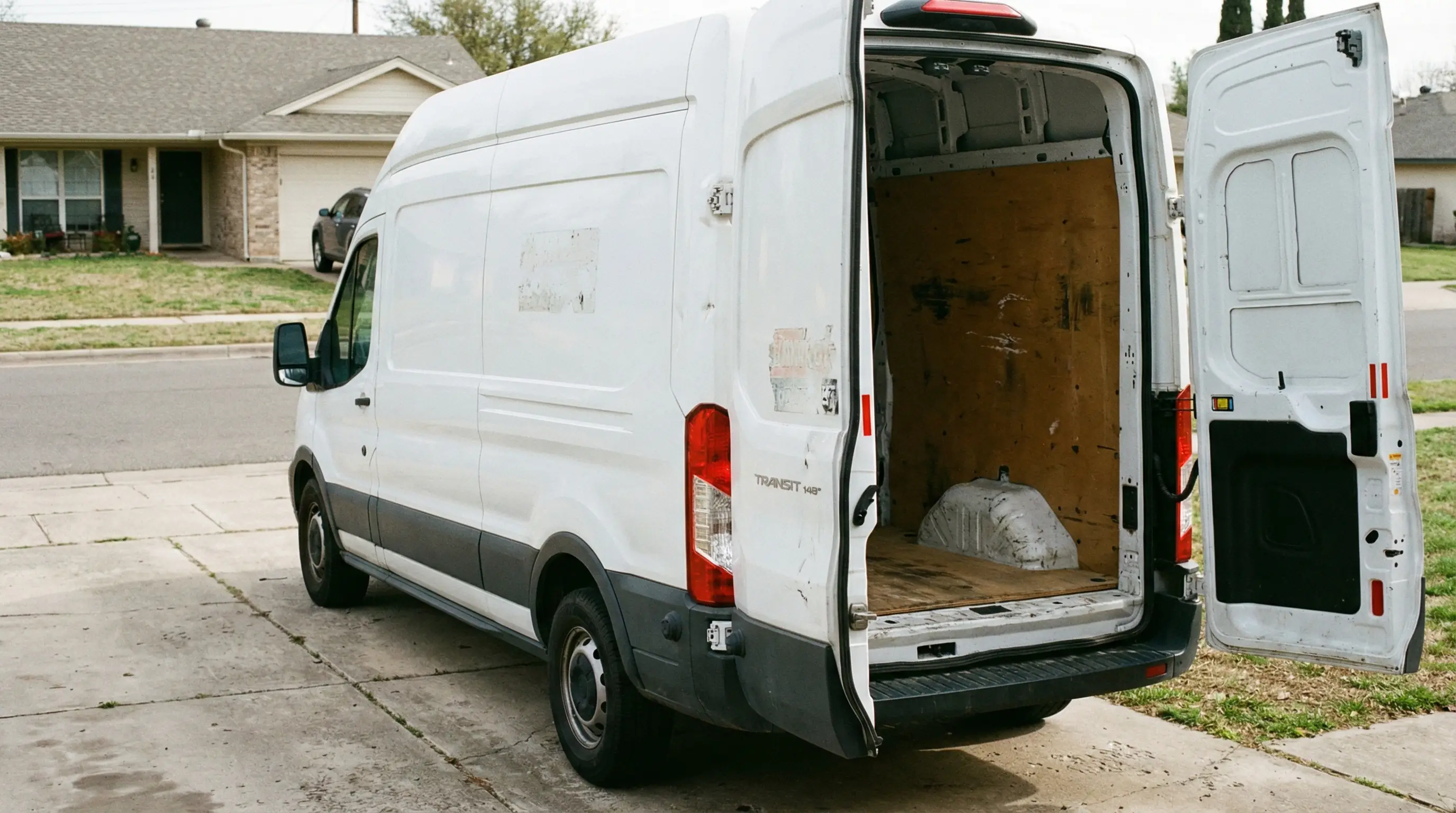 Transit before the build — empty cargo van