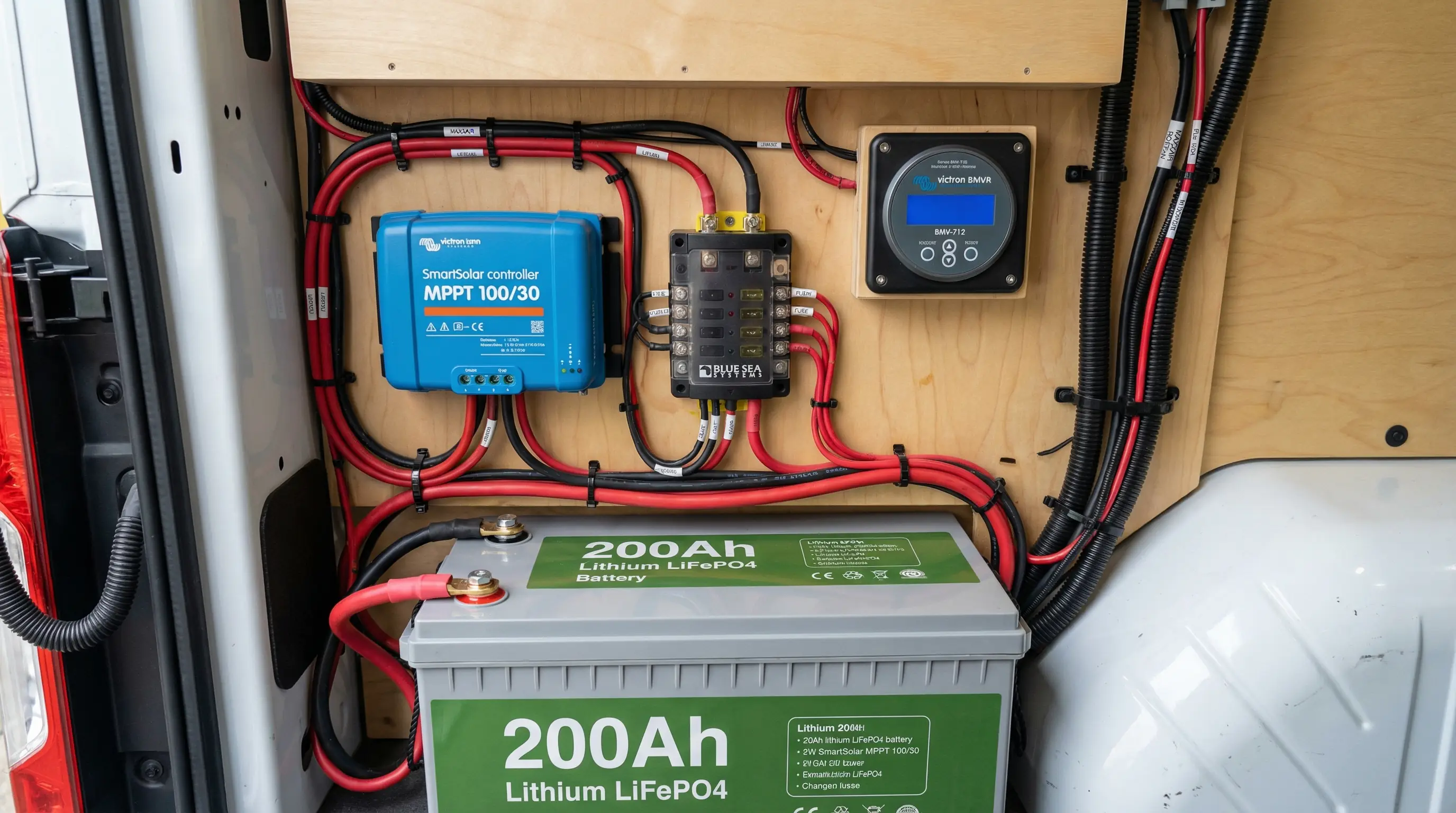 Electrical panel and battery bank installed